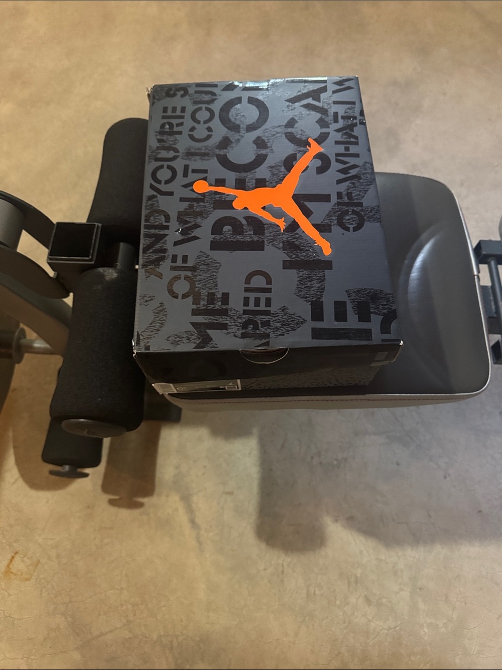Nike Kids Shoe Box with Orange Jumpman Logo - Black